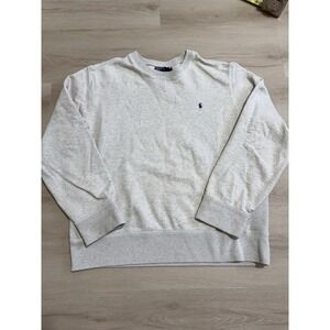 Polo Ralph Lauren Sweatshirt Mens XL Off White Long Sleeve Pullover Crewneck